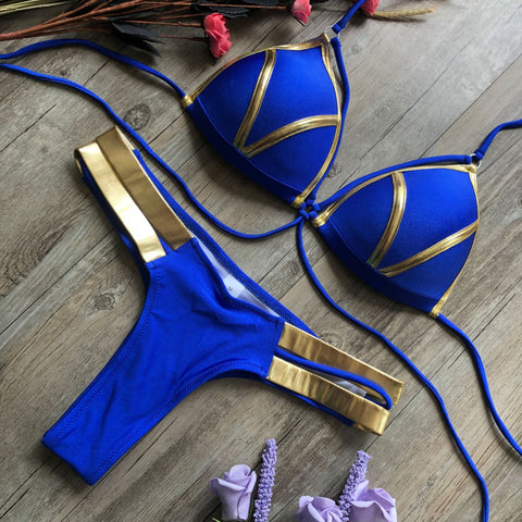 CardioFashionemale Sexy Hot Stamping Patchwork Bikini