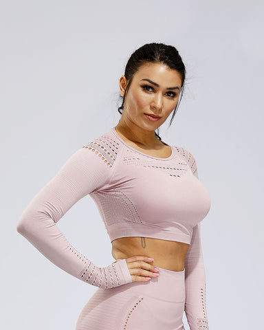 CardioFashion Female Knit Seamless Net Solid Color High-waist Sportswear