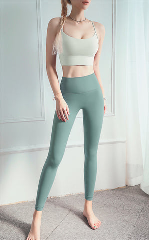 Cardio Fashion Female Tight, Hip-Lifting, High-Waisted Nude Yoga Pants