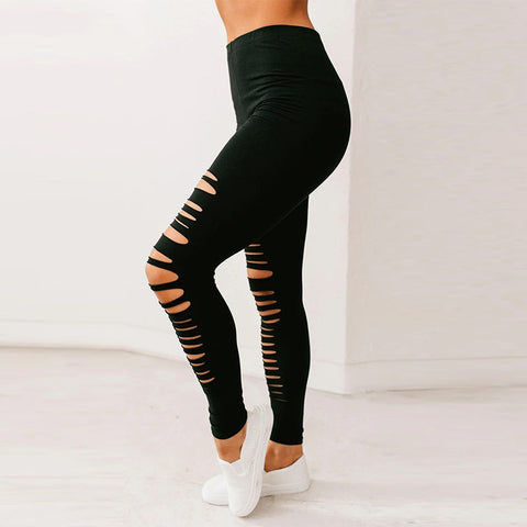 CardioFashion Female Simple Ripped Leggings