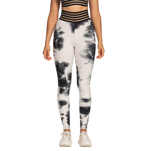 CardioFashion Female Fish Silk Tie-Dye Jacquard Leggings