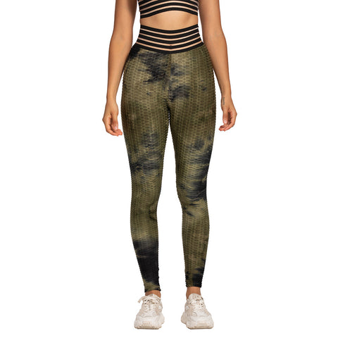 CardioFashion Female Fish Silk Tie-Dye Jacquard Leggings