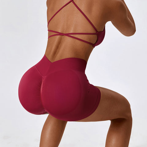 CardioFashion Female Quick-dry V-shaped Waist Scrunch Bum Shorts
