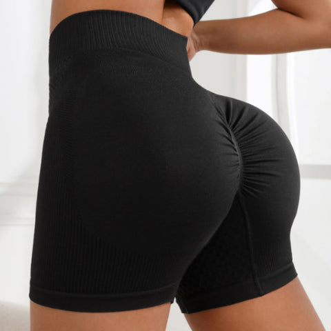 CardioFashion Female Contrast Color Fly-eye Quick-dry Scrunch Bum Shorts