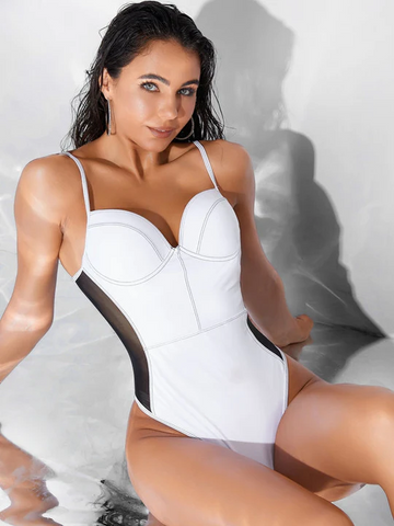 CardioFashione Female Sexy Mesh One-piece Swimsuits