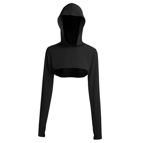 CardioFashion Female Hollow Out Cross Back Scrunch Bum Thumbholes Hoodie 3-Pics Tracksuits