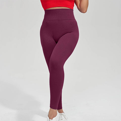 CardioFashion Female Seamless Knit Peach Hip Leggings