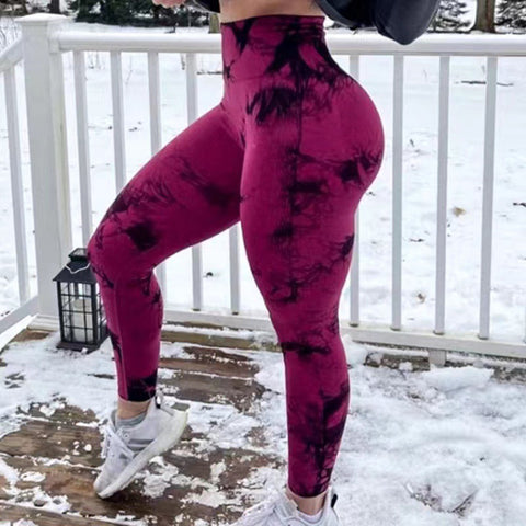 CardioFashion Female Muticolor Tie-Dye Fitness Yoga Leggings