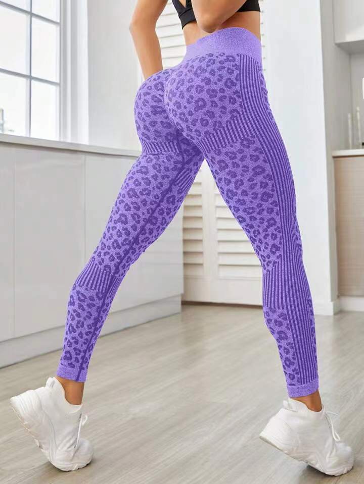 CardioFashion Female  Leopard Print Tummy Tuck Leggings