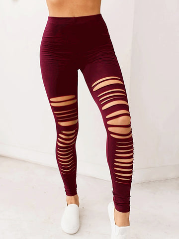 CardioFashion Female Simple Ripped Leggings