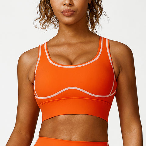 CardioFashion Female Solid Color Suture Sports Bra