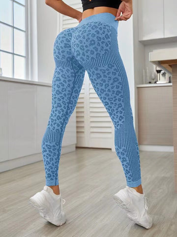 CardioFashion Female  Leopard Print Tummy Tuck Leggings