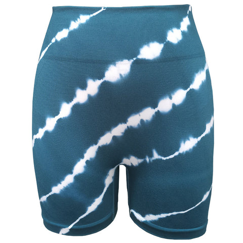 CardioFashion Female Hot Tie-dye Scrunch Bum Shorts