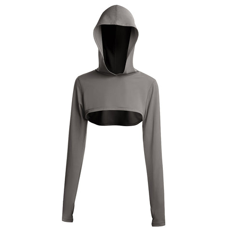 CardioFashion Female Hollow Out Cross Back Scrunch Bum Thumbholes Hoodie 3-Pics Tracksuits