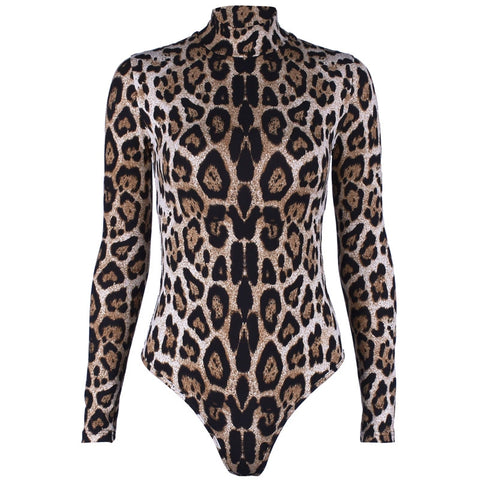 Cardiofashion Female Leopard Print Slim Fit Quick Dry Jumpsuit