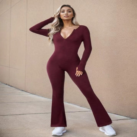 CardioFashion Female  Long Sleeves Skinny Jumpsuits