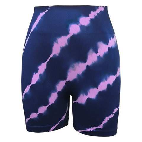 CardioFashion Female Hot Tie-dye Scrunch Bum Shorts