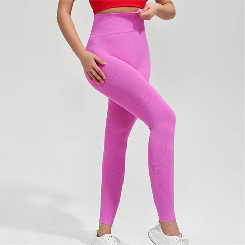 CardioFashion Female Seamless Knit Peach Hip Leggings