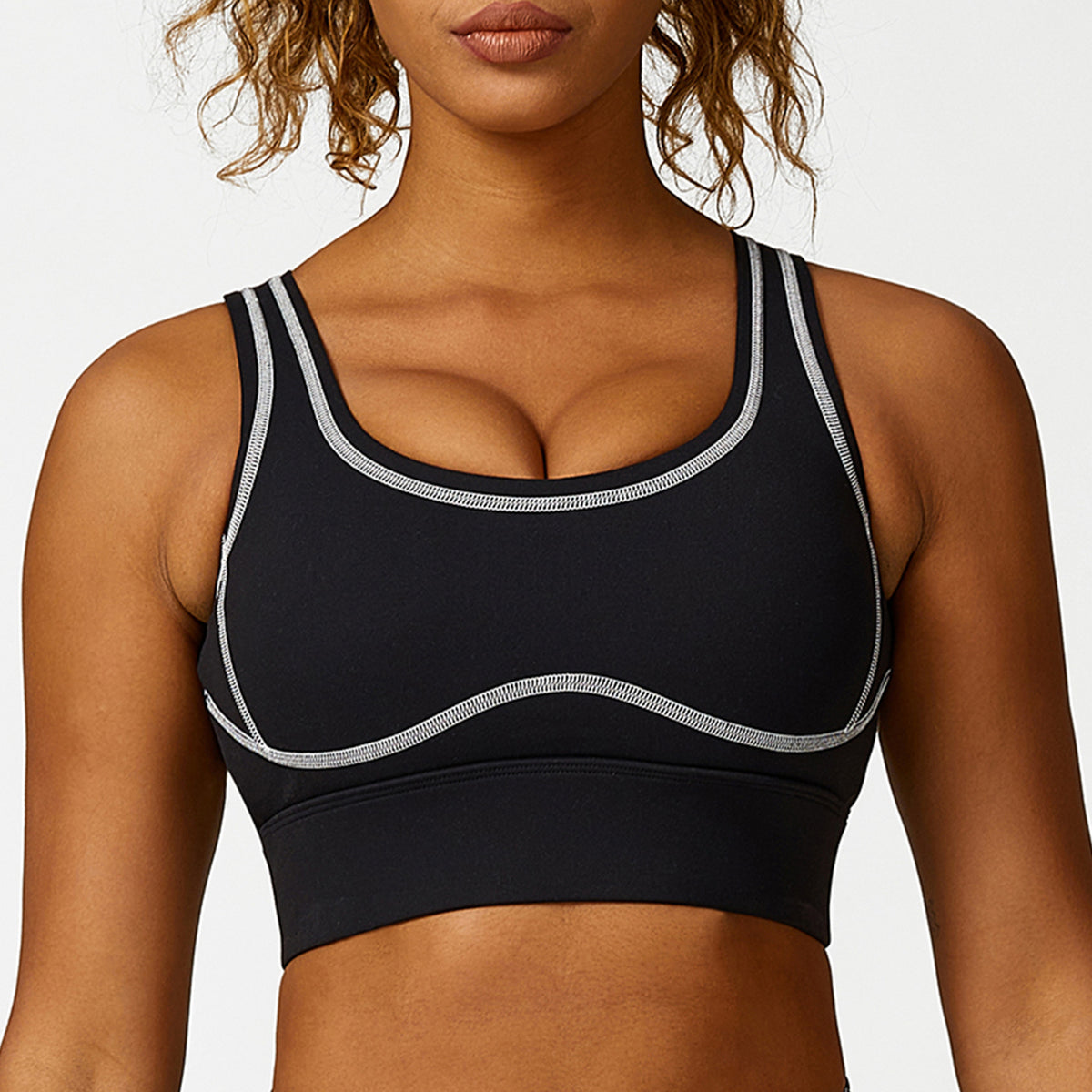 CardioFashion Female Solid Color Suture Sports Bra