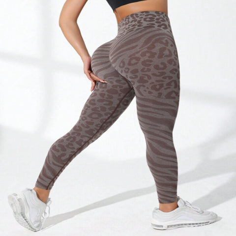 CardioFashion Female Leopard Print High Waist Leggings