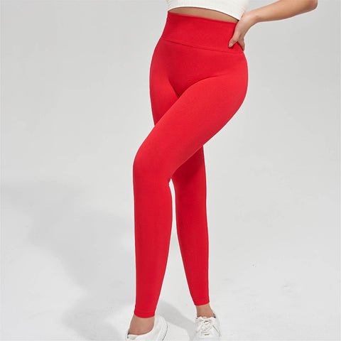 CardioFashion Female Seamless Knit Peach Hip Leggings