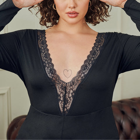 Cardiofashion Female Plus Size Size Deep-V Shapewear