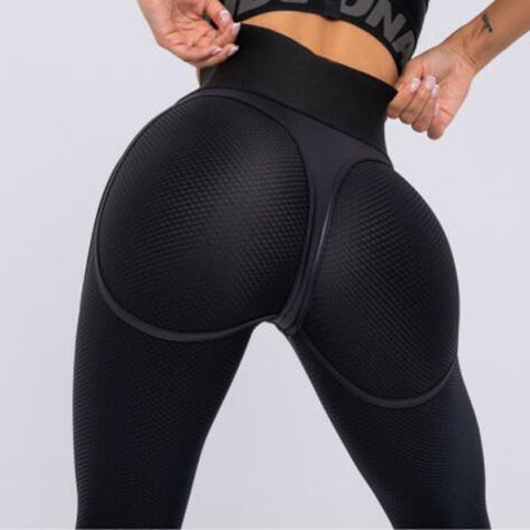 CardioFashion Female Fly Eye Contrast Color High-rise Hip-lift Leggings