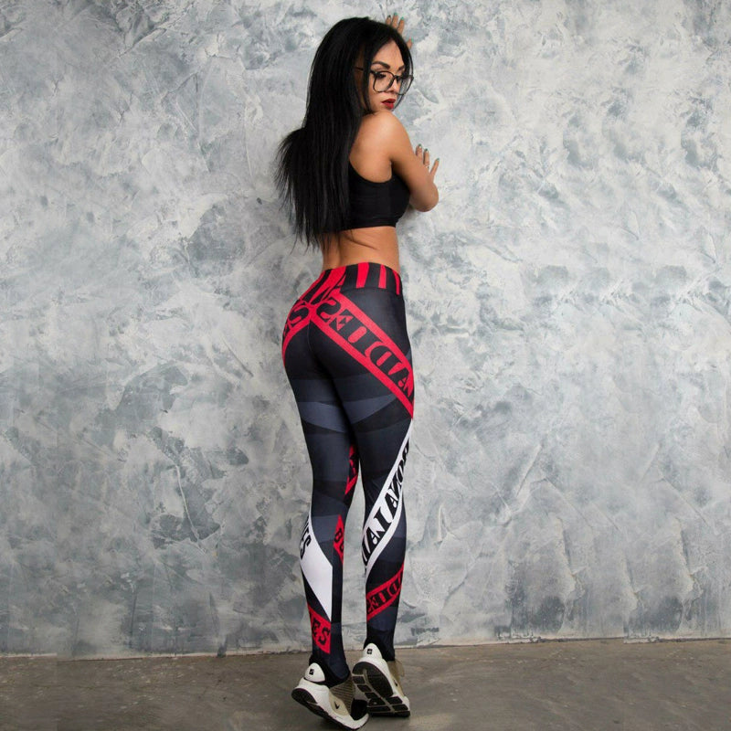 Cardiofashion Female Letter Print Hip Leggings