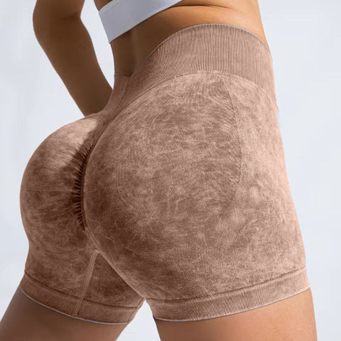 CardioFashion Female Denim Deep V Waist Scrunch Bum Shorts
