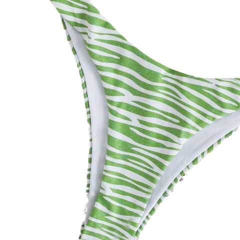 CardioFashion Female Green Stripes Bikini