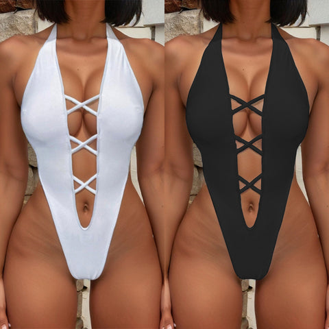 CardioFashion Female Hollow V Cross Bikini