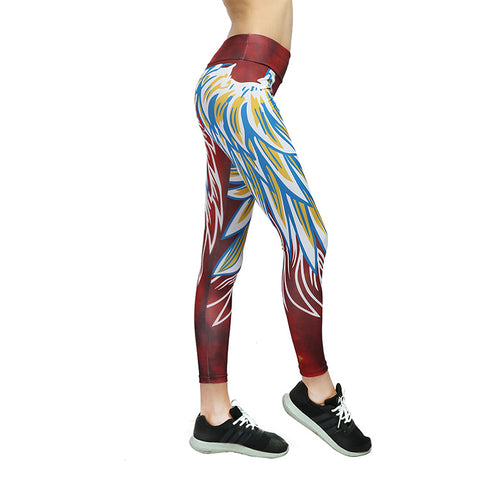 CardioFashion Female Angel Wings Print Hip Lift Leggings