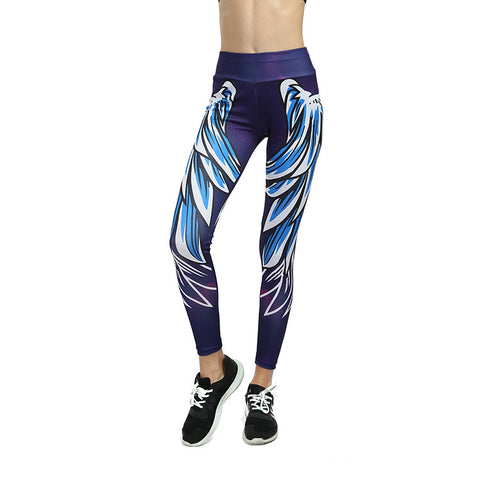 CardioFashion Female Angel Wings Print Hip Lift Leggings