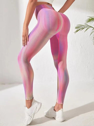 CardioFashion Female Double Hip Tie-Dye Leggings